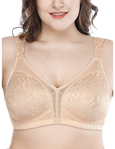 Deyllo Damen Vollschalen Minimizer BH Nicht Bügel Große Größen BH Klassischer(dunkler Akt,90F) von Deyllo