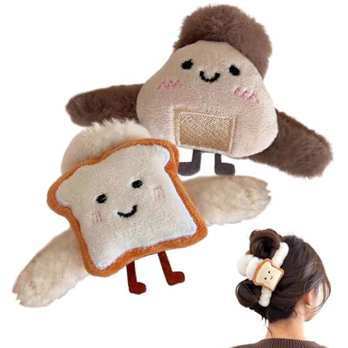 Dgayaeic Fuzzy Claw Clip,Furry Claw Clip,Gefüllte Lebensmittel Haarklammer | Stilvolle Kopfbedeckung, modische Haardekoration, dicke lange Haarklammern für Frauen und Mädchen von Dgayaeic