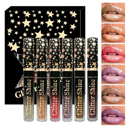 Dgayaeic Glänzender Lipgloss - 6 Farben Pflegender Lipgloss Mit Feuchtigkeit 2.5ml - Intensiver Glanz Flüssiger Lippenstift Makeup Set Für Arbeit Frauen Mädchen Hochzeit Geburtstag Feiertag Date Dgayaeic Glänzender Lipgloss - 6 Farben Pflegender Lipgloss Mit Feuchtigkeit 2.5ml - Intensiver Glanz Flüssiger Lippenstift Makeup Set Für Arbeit Frauen Mädchen Hochzeit Geburtstag Feiertag Date von Dgayaeic