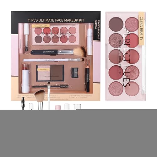 Dgayaeic Make-up-Set - Komplett-Set Schminkartikel Für Damen | 11-teiliges Set mit Lidschatten Concealer Pinsel Lippenstift Highlighter für Alltag Halloween Hochzeit Verabredung Geburtstag von Dgayaeic