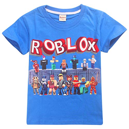 Roblox T-Shirt für Kinder, Spiele, Familienspiele, Team-T-Shirt, atmungsaktives Baumwoll-Top für Mädchen, Jungen, Teenager (blau 3, 160 (11–12 Jahre)), Blau 3, 11-12 Jahre von Dgfstm