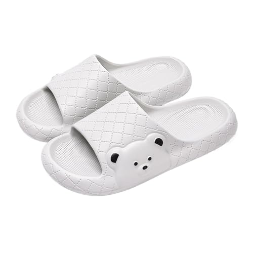 Dh2yjnbf3 Badezimmerschuhe for Damen und Herren, weiche, bequeme, rutschfeste Sommer-Duschpantoffeln, leichte Hausrutschen for Pool und Strand(Grigio,Alpha XX-Large) von Dh2yjnbf3