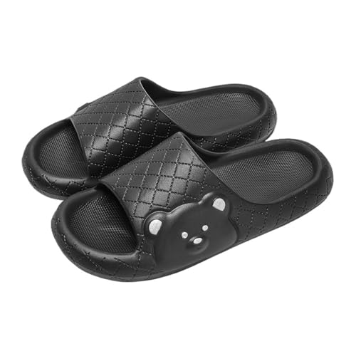 Dh2yjnbf3 Badezimmerschuhe for Damen und Herren, weiche, bequeme, rutschfeste Sommer-Duschpantoffeln, leichte Hausrutschen for Pool und Strand(Schwarz,Alpha Large) von Dh2yjnbf3