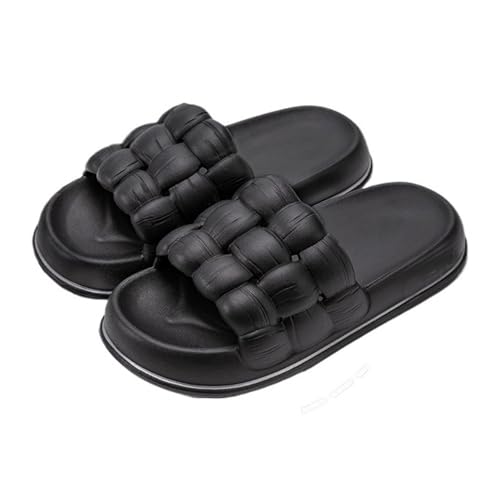 Dh2yjnbf3 Cloud Slides Kissen-Hausschuhe Unisex Komfort-Rutschfeste Dusch-Hausschuhe Dicke Sohle Haussandalen Indoor & Outdoor(Schwarz,Alpha XX-Large) von Dh2yjnbf3