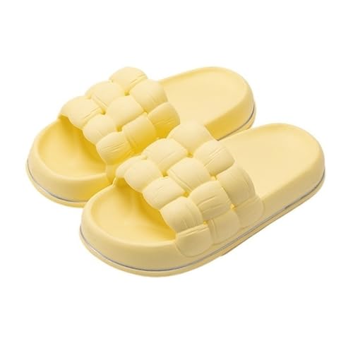 Dh2yjnbf3 Cloud Slides Kissen-Hausschuhe Unisex Komfort-Rutschfeste Dusch-Hausschuhe Dicke Sohle Haussandalen Indoor & Outdoor(Yellow,Alpha Large) von Dh2yjnbf3