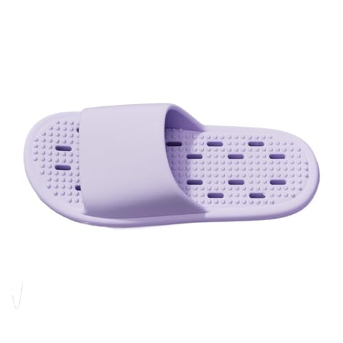 Dh2yjnbf3 Duschschuhe for Damen und Herren, schnelltrocknende Massage-Pool-Strand-Hausschuhe, rutschfeste Sommer-Haussandalen mit Abflusslöchern(Purple,Alpha Large) von Dh2yjnbf3