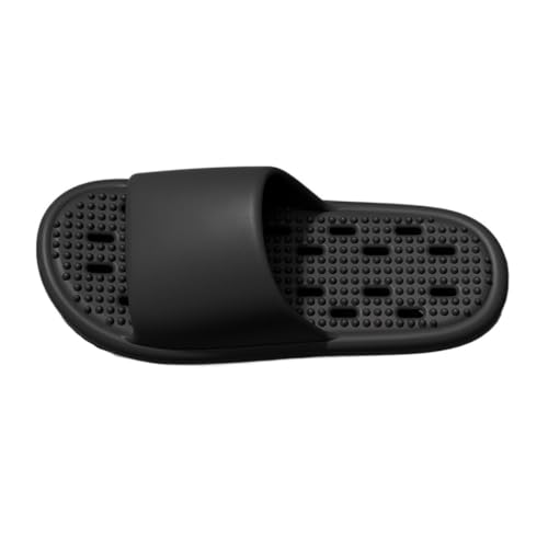 Dh2yjnbf3 Duschschuhe for Damen und Herren, schnelltrocknende Massage-Pool-Strand-Hausschuhe, rutschfeste Sommer-Haussandalen mit Abflusslöchern(Schwarz,Alpha Large) von Dh2yjnbf3