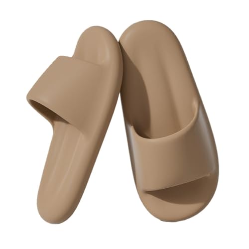 Dh2yjnbf3 Duschwolken-Slides for Damen und Herren, rutschfeste Hausschuhe mit dicker Sohle, weiche, leichte Badeschuhe for drinnen und draußen(Bruin,Alpha Medium) von Dh2yjnbf3