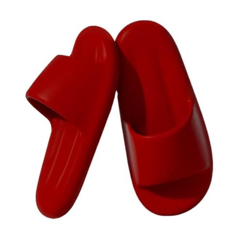 Dh2yjnbf3 Duschwolken-Slides for Damen und Herren, rutschfeste Hausschuhe mit dicker Sohle, weiche, leichte Badeschuhe for drinnen und draußen(Red,Alpha Large) von Dh2yjnbf3