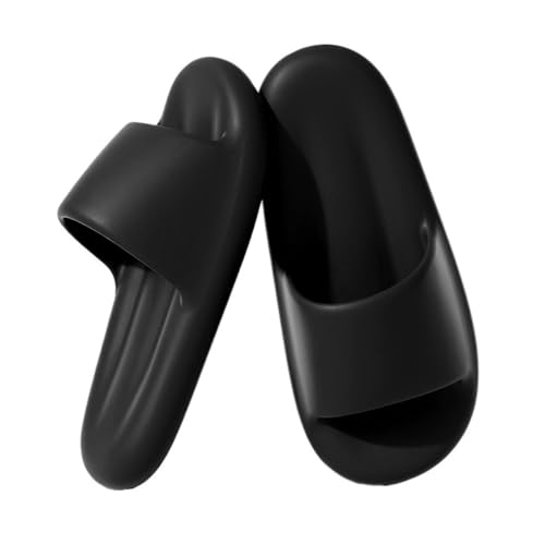 Dh2yjnbf3 Duschwolken-Slides for Damen und Herren, rutschfeste Hausschuhe mit dicker Sohle, weiche, leichte Badeschuhe for drinnen und draußen(Schwarz,Alpha XX-Large) von Dh2yjnbf3