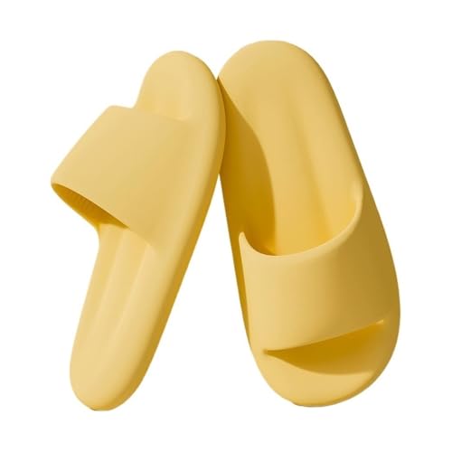 Dh2yjnbf3 Duschwolken-Slides for Damen und Herren, rutschfeste Hausschuhe mit dicker Sohle, weiche, leichte Badeschuhe for drinnen und draußen(Yellow,Alpha Medium) von Dh2yjnbf3