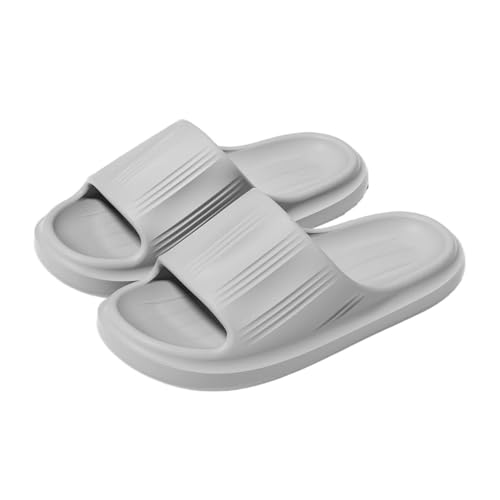 Dh2yjnbf3 Hausrutscher for Damen und Herren, schnelltrocknende, rutschfeste Duschschuhe, leichte Sommersandalen mit offener Zehenpartie for Badezimmer und Pool(Grijs,Alpha X-Large) von Dh2yjnbf3