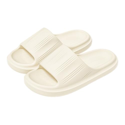 Dh2yjnbf3 Hausrutscher for Damen und Herren, schnelltrocknende, rutschfeste Duschschuhe, leichte Sommersandalen mit offener Zehenpartie for Badezimmer und Pool(Weiß,Alpha Small) von Dh2yjnbf3