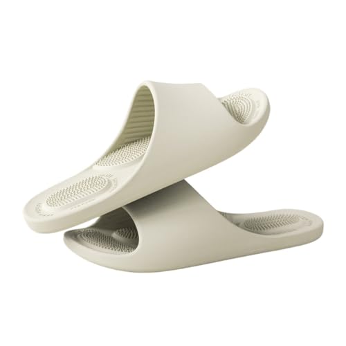Dh2yjnbf3 Massage-Hausschuhe, Unisex, rutschfeste Sandalen, bequeme Duschschuhe mit offener Zehenpartie, Sommerhaus-Slider for Bad, Fitnessstudio, Pool(Weiß,Alpha Large) von Dh2yjnbf3