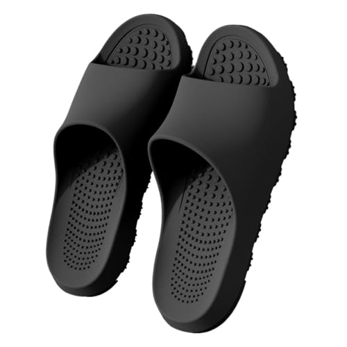 Dh2yjnbf3 Massage-Hausschuhe Damen Herren Sandalen Rutschfeste offene Zehen Duschschuhe Sommerhaus-Schieber for Bad Fitnessstudio Pool(Schwarz,Alpha Large) von Dh2yjnbf3