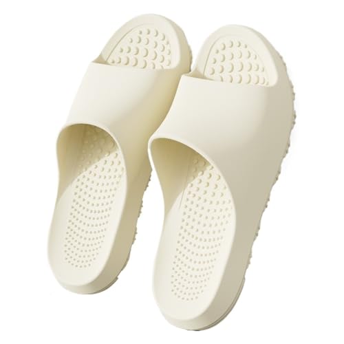 Dh2yjnbf3 Massage-Hausschuhe Damen Herren Sandalen Rutschfeste offene Zehen Duschschuhe Sommerhaus-Schieber for Bad Fitnessstudio Pool(Weiß,Alpha Large) von Dh2yjnbf3