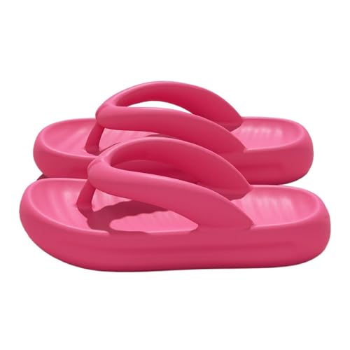 Dh2yjnbf3 Modische Flip-Flops for Damen, dicke Sohle, rutschfest, bequeme Sommer-Bade-/Dusch-/Strand-/Freizeitsandalen(Rose,Alpha Large) von Dh2yjnbf3