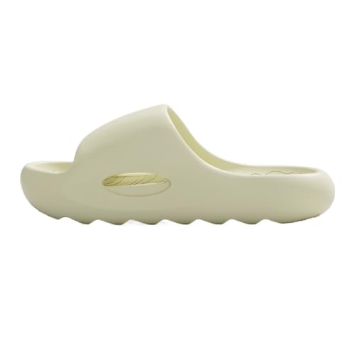 Dh2yjnbf3 Schnelltrocknende Duschpantoffeln mit Plateausohle, leichte, rutschfeste Cloud-Slides for Damen und Herren, Sandalen mit dicker Sohle und offener Zehenpartie(Light Khaki,Alpha Large) von Dh2yjnbf3