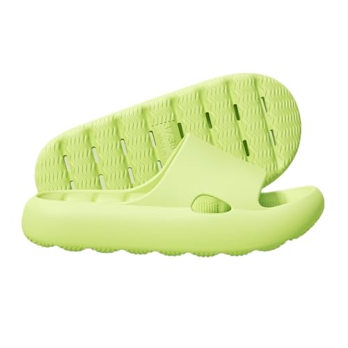 Rutschfeste Duschsandalen mit Abflusslöchern, Unisex, leicht, schnelltrocknend, Wolken-Hausschuhe for den Innen- und Außenbereich(Green,Alpha Small) von Dh2yjnbf3