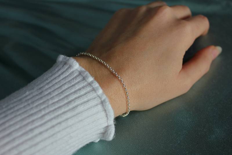 Sterling Silber Rolo Kettenarmband Unisex Style Sterling Silber Rolo Kettenarmband Unisex Style von DhanaJewels