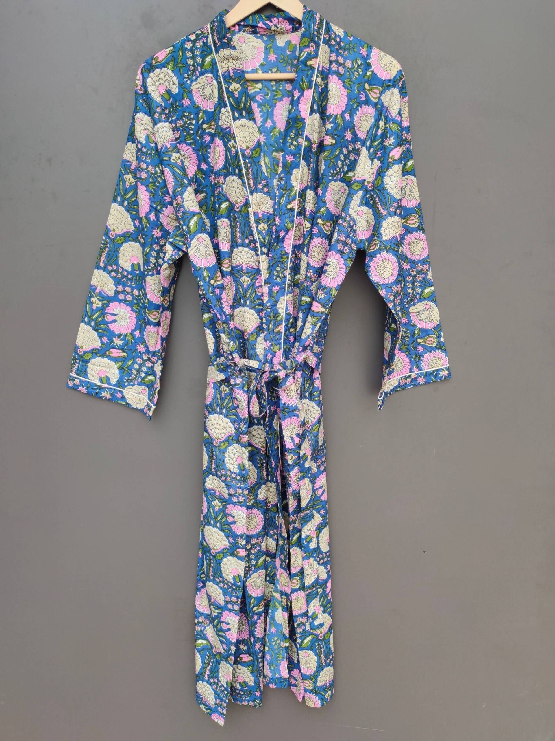 Baumwolle Kimono Bademantel Frauen Dressing/Robe Strand Abdeckung Oben Kleider Swing Wear Bademode von Dhatihandicraft1964