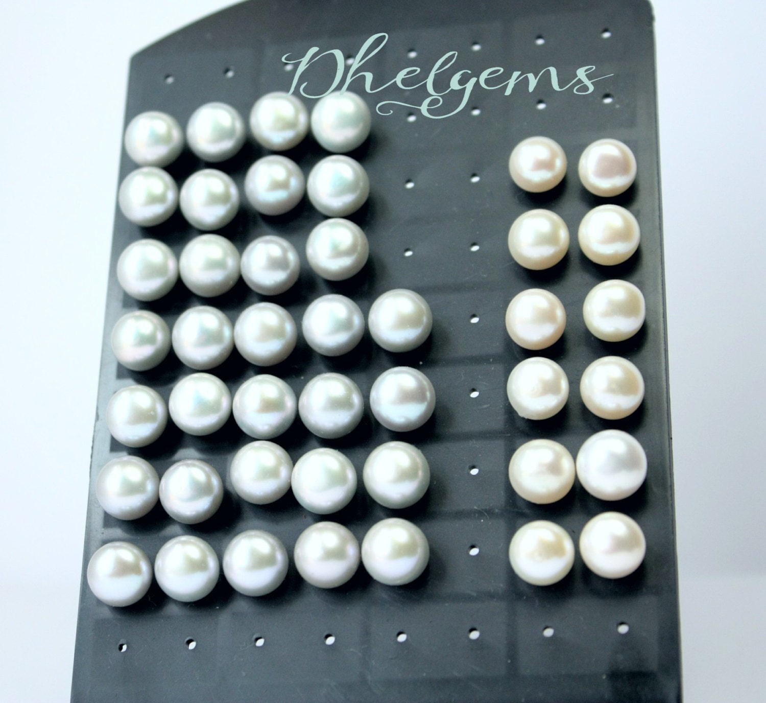 Perlenohrring - Silber Grau Weiße Perle Ohrring-Braut /Bridesmaid Geschenk/Lehrer Perlenohrring - Silber Grau Weiße Perle Ohrring-Braut /Bridesmaid Geschenk/Lehrer von Dhelgems