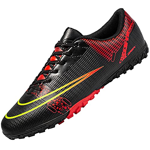 Dhinash Fußballschuhe Herren Outdoor Fussballschuhe Sportschuhe Athletics Trainingsschuhe Kinder Jugendliche Erwachsene Professionelle Football Schuhe Schwarz 35EU von Dhinash