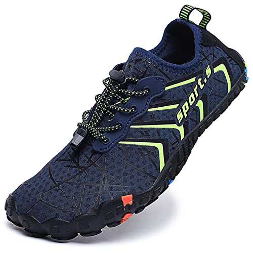 Dhinash Herren Aquaschuhe Wassersportschuh Damen Outdoor Barfußschuhe Traillaufschuhe Schnell Trocknend Schwimmschuhe Badeschuhe Strandschuhe Surfschuhe Wasserschuhe Unisex Dunkelblau Gr. 40 von Dhinash