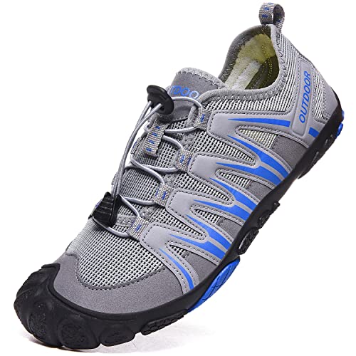 Dhinash Herren Aquaschuhe Wassersportschuh Damen Outdoor Barfußschuhe Traillaufschuhe Schnell Trocknend Schwimmschuhe Badeschuhe Strandschuhe Surfschuhe Wasserschuhe Unisex Grau Gr. 41 von Dhinash