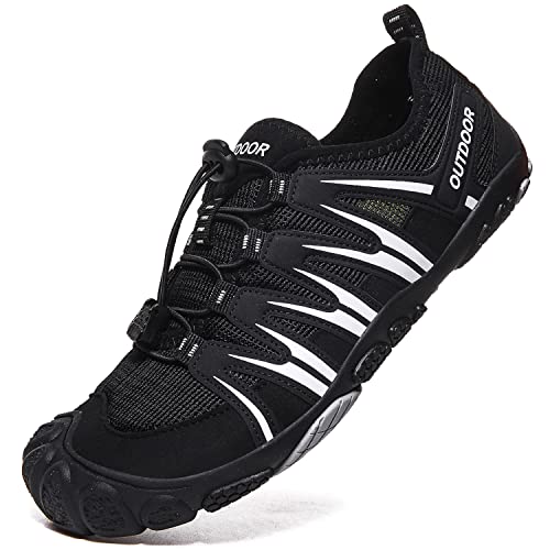 Dhinash Herren Aquaschuhe Wassersportschuh Damen Outdoor Barfußschuhe Traillaufschuhe Schnell Trocknend Schwimmschuhe Badeschuhe Strandschuhe Surfschuhe Wasserschuhe Unisex Schwarz Gr. 37 von Dhinash