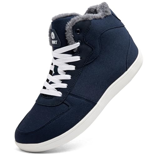 Dhinash Schneestiefel Herren Winterstiefel Wasserdicht Warm Gefütterte Stiefel Boots Stiefeletten Winterschuhe Schneeschuhe Blau Gr.46 von Dhinash