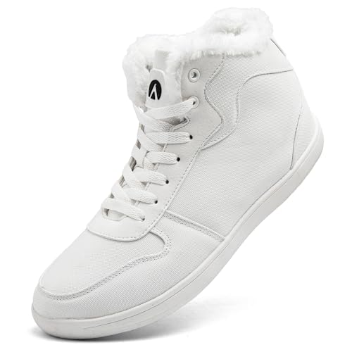 Dhinash Schneestiefel Herren Winterstiefel Wasserdicht Warm Gefütterte Stiefel Boots Stiefeletten Winterschuhe Schneeschuhe Weiß Gr.40 von Dhinash