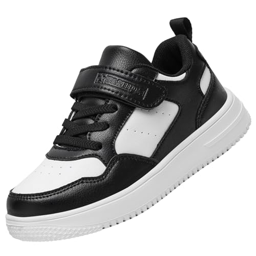 Dhinash Sneaker für Jungen Schulschuhe Kinder Sportschuhe Mädchen Turnschuhe Tennisschuhe Hallenschuhe Outdoor Laufschuhe Schwarz Weiß Gr.36 von Dhinash