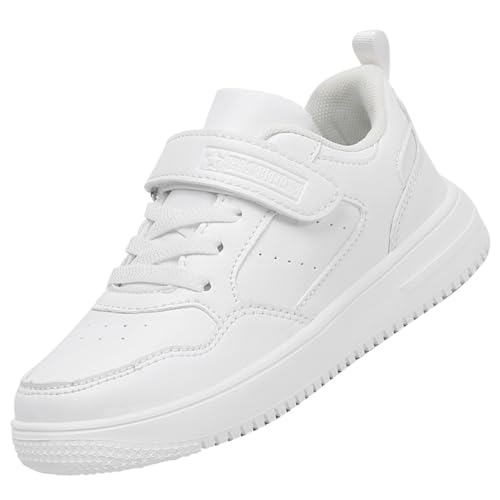 Dhinash Sneaker für Jungen Schulschuhe Kinder Sportschuhe Mädchen Turnschuhe Tennisschuhe Hallenschuhe Outdoor Laufschuhe Weiß Gr.36 von Dhinash
