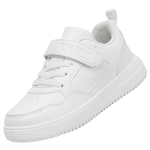 Dhinash Sneaker für Jungen Schulschuhe Kinder Sportschuhe Mädchen Turnschuhe Tennisschuhe Hallenschuhe Outdoor Laufschuhe Weiß Gr.38 von Dhinash
