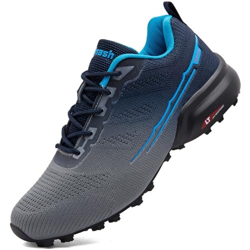 Dhinash Traillaufschuhe Herren Laufschuhe Trekking- & Wanderschuhe Turnschuhe Sneaker Sportschuhe Walkingschuhe Outdoor Fitnessschuhe Straßenlaufschuhe Grau Blau Gr.40 von Dhinash