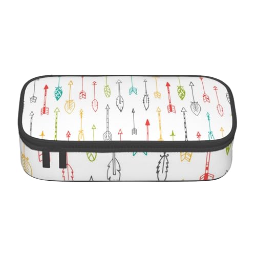 Dhnblqdp Bunte handgezeichnete Kunst mit Boho-Stil Pfeil-Druck, großes Federmäppchen für Jungen und Mädchen, großes Federmäppchen für Schreibwaren, Organizer, Make-up-Tasche für Erwachsene, Bürobedarf von DHNBLQDP