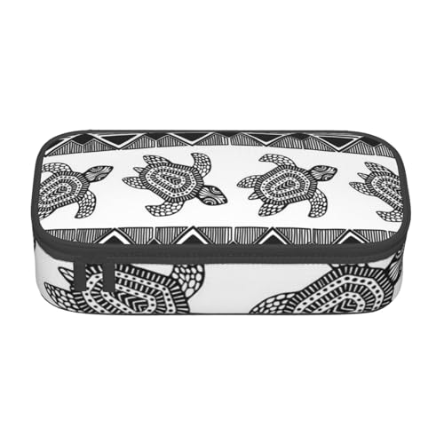 Dhnblqdp Federmäppchen mit ethnischem Schildkrötenmuster, großes Federmäppchen für Jungen und Mädchen, großes Federmäppchen, Schreibwaren-Organizer, Make-up-Tasche für Erwachsene, Bürobedarf von DHNBLQDP