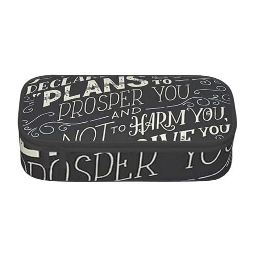 Dhnblqdp Großes Federmäppchen mit Aufdruck "I Know The Plans Have You Declares" für Jungen und Mädchen, großes Federmäppchen für Schreibwaren, Organizer, Make-up-Tasche für Erwachsene, Bürobedarf von DHNBLQDP