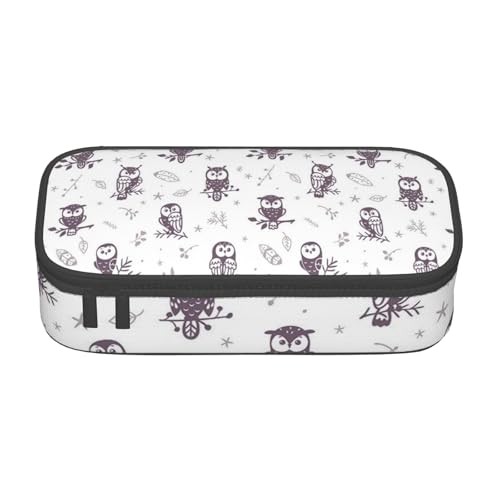 Dhnblqdp Großes Federmäppchen mit Eulen-Motiv, für Jungen und Mädchen, großes Federmäppchen, Schreibwaren-Organizer, Make-up-Tasche für Erwachsene, Bürobedarf von DHNBLQDP
