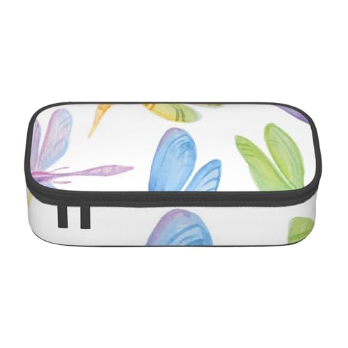 Dhnblqdp Großes Federmäppchen mit Libellen-Motiv, für Jungen und Mädchen, großes Federmäppchen, Stifttasche, Schreibwaren-Organizer, Make-up-Tasche für Erwachsene, Bürobedarf von DHNBLQDP