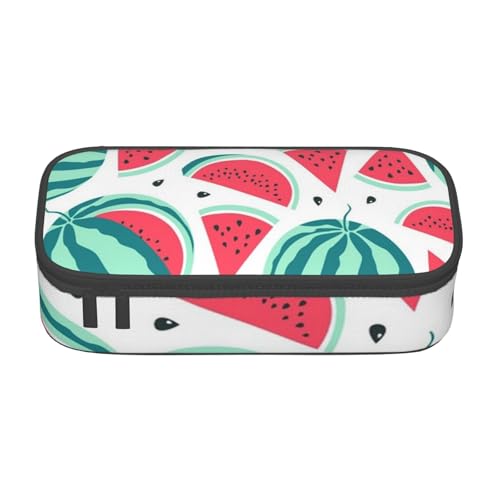 Dhnblqdp Großes Federmäppchen mit Obst-Wassermelonen-Druck, für Jungen und Mädchen, großes Federmäppchen, Stifttasche, Schreibwaren-Organizer, Make-up-Tasche für Erwachsene, Bürobedarf von DHNBLQDP