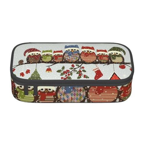 Dhnblqdp Großes Federmäppchen mit niedlichen Eulen auf Ast, für Jungen und Mädchen, großes Federmäppchen, Schreibwaren-Organizer, Make-up-Tasche für Erwachsene, Bürobedarf von DHNBLQDP