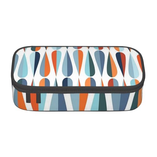 Dhnblqdp Mid Century Modernes Retro-Federmäppchen mit Tropfenformen, großes Federmäppchen für Jungen und Mädchen, großes Federmäppchen, Stifttasche, Schreibwaren-Organizer, Make-up-Tasche für von DHNBLQDP