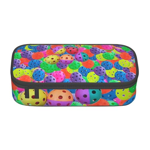 Dhnblqdp Pickleball Federmäppchen mit buntem Muster, großes Federmäppchen für Jungen und Mädchen, großes Federmäppchen, Schreibwaren-Organizer, Make-up-Tasche für Erwachsene, Bürobedarf von DHNBLQDP
