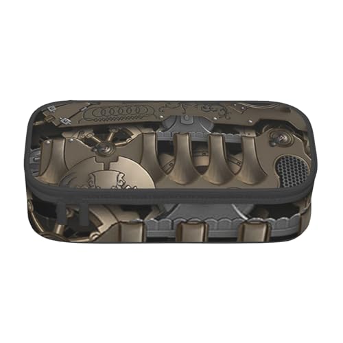 Dhnblqdp Steampunk Federmäppchen mit mechanischem Zahnradaufdruck, großes Federmäppchen für Jungen und Mädchen, großes Federmäppchen, Schreibwaren-Organizer, Make-up-Tasche für Erwachsene, Bürobedarf von DHNBLQDP