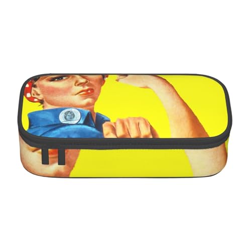 Dhnblqdp We Can Do It Bedrucktes großes Federmäppchen für Jungen und Mädchen, großes Federmäppchen, Stifttasche, Schreibwaren-Organizer, Make-up-Tasche für Erwachsene, Bürobedarf von DHNBLQDP