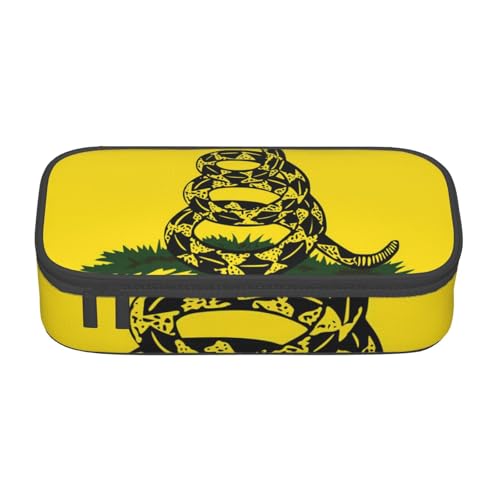 Großes Federmäppchen mit Aufdruck "Dont Tread On Me" für Jungen und Mädchen, großes Federmäppchen, Stifttasche, Schreibwaren-Organizer, Make-up-Tasche für Erwachsene, Bürobedarf von DHNBLQDP