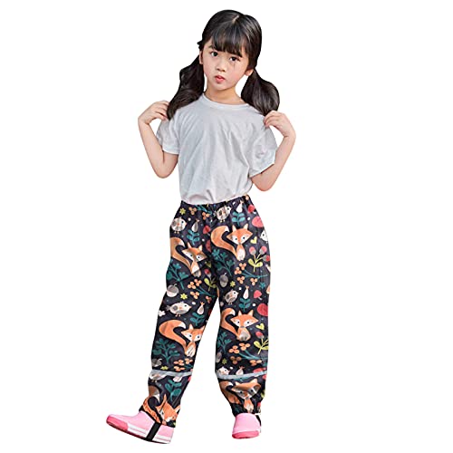 Regenhose Kinder Wasserdicht Hose Winddicht Matschhose Ungefüttert Atmungsaktiv für Mädchen Jungen Wanderhose Trekkinghose ohne Träger (5-6 Years) von DhogSuai