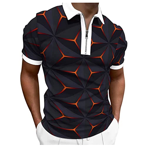 Poloshirt Herren Kurzarm Casual Outdoor Hemd Shirt Blusen Casual Einfarbig Sommershirt Top Mann Shirts Sommerhemd Männer Bequeme Freizeithemd Sommershirt Shirt Business Hemden（M,2-Black） von Dhyuen